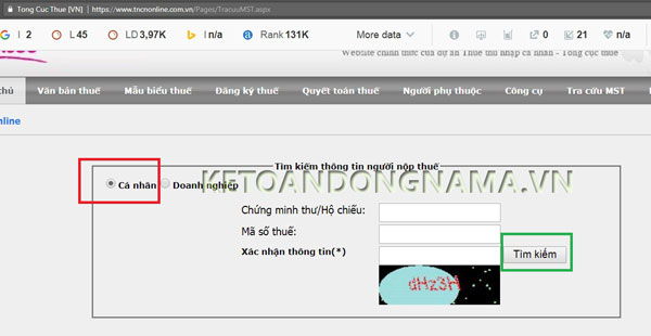 tìm mã số thuế cá nhân - tim ma so thue ca nhan